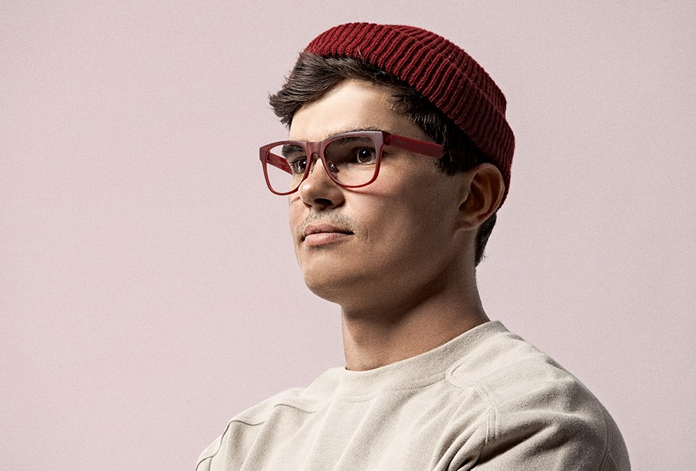 Ultimate eye health guide, pt. 1, Prescription glasses, Man with Tommy Hilfiger Wayfarer Prescription glasses in red