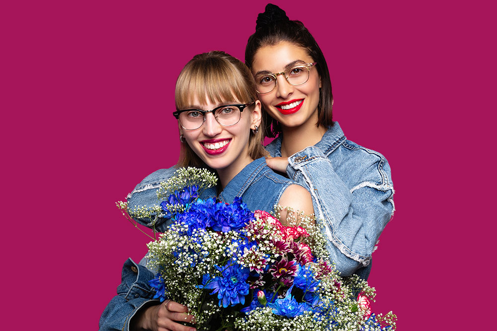 Natália Pažická and Naty Kerny wear browline frames prescription glasses