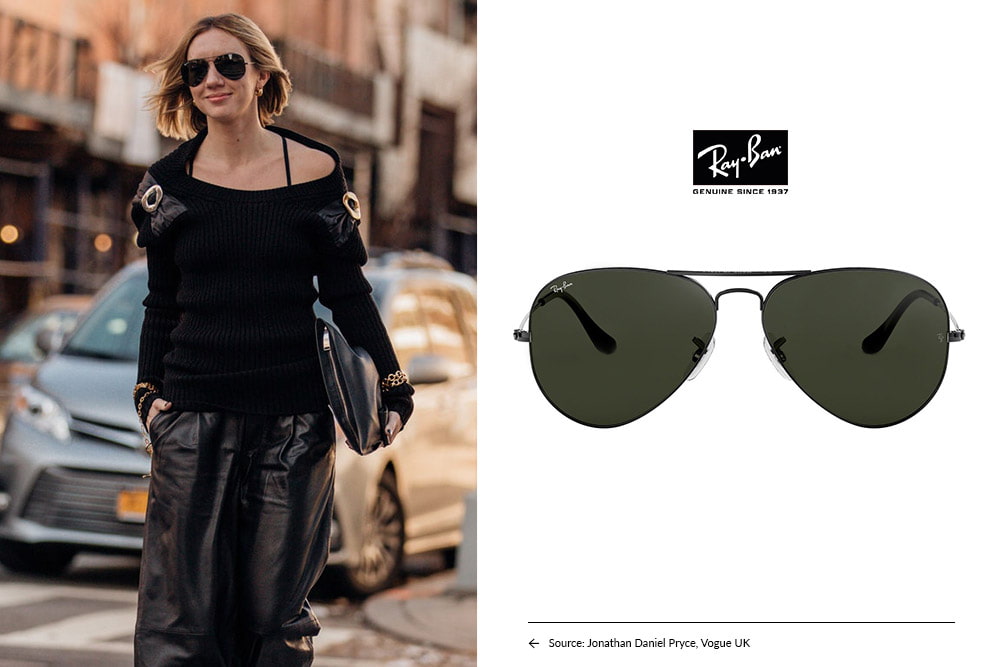 Hottest eyewear trends 2020 - Ageless Ray Ban Aviator sunglasses, eyerim blog