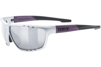 Okulary przeciwsłoneczne uvex sportstyle 706 Silver / Plum Mat S3 Prostokątne Srebrne