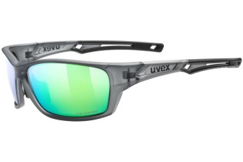 Okulary przeciwsłoneczne uvex sportstyle 232 P Smoke Mat S3 Polarized Prostokątne Szare