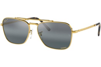 Okulary przeciwsłoneczne Ray-Ban New Caravan Chromance Collection RB3636 9196G6 Polarized Kwadratowe Złote