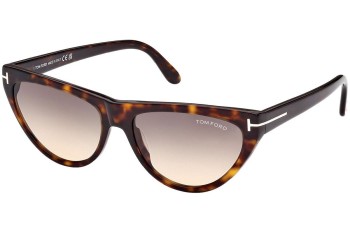 Okulary przeciwsłoneczne Tom Ford FT0990 52B Kocie oczy Havana