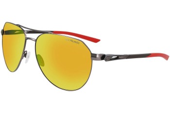 Okulary przeciwsłoneczne Nike Club Nine P DQ0922 933 Polarized Pilotki (Aviator) Srebrne