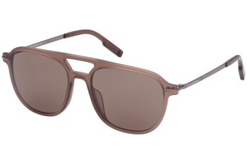 Okulary przeciwsłoneczne Zegna EZ0191 50E Pilotki (Aviator) Brązowe