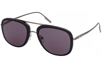 Okulary przeciwsłoneczne Zegna EZ0187 08A Pilotki (Aviator) Czarne