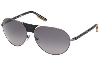 Okulary przeciwsłoneczne Zegna EZ0177 08B Pilotki (Aviator) Srebrne