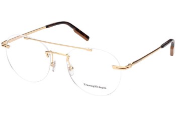 Okulary korekcyjne Zegna EZ5196 030 Okrągłe Złote