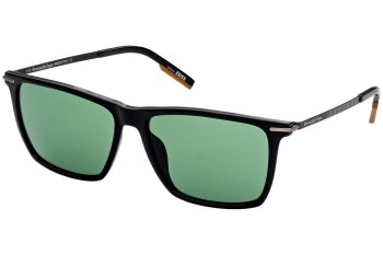 Okulary przeciwsłoneczne Zegna EZ0184 01N Kwadratowe Czarne