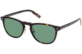 Okulary przeciwsłoneczne Zegna EZ0182 52N Kwadratowe Havana