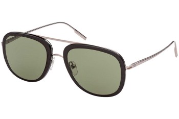 Okulary przeciwsłoneczne Zegna EZ0187 08N Pilotki (Aviator) Czarne