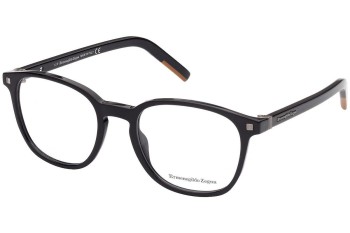 Okulary korekcyjne Zegna EZ5186 001 Okrągłe Czarne