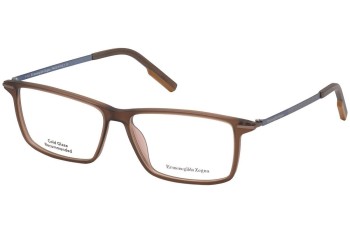 Okulary korekcyjne Zegna EZ5204 058 Kwadratowe Brązowe