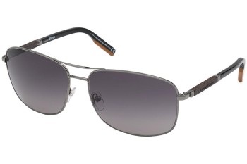 Okulary przeciwsłoneczne Zegna EZ0176 08B Prostokątne Srebrne