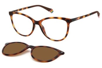 Okulary korekcyjne Polaroid PLD6138/CS 086/SP Polarized Kocie oczy Havana