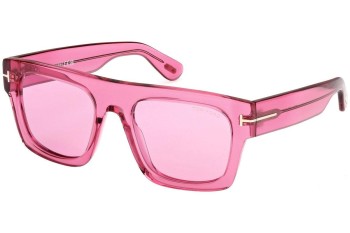 Solbriller Tom Ford Fausto FT0711 75S Flat Top Pink