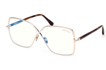 Okulary korekcyjne Tom Ford FT5841-B 028 Kocie oczy Złote