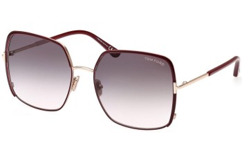 Okulary przeciwsłoneczne Tom Ford FT1006 69W Kocie oczy Czerwone