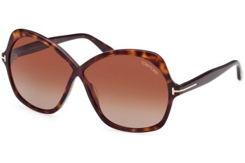 Okulary przeciwsłoneczne Tom Ford FT1013 52F Kocie oczy Havana