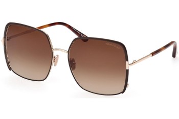 Ochelari de soare Tom Ford FT1006 48F Cat Eye Maro