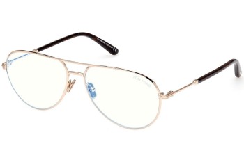 Okulary korekcyjne Tom Ford FT5829-B 028 Pilotki (Aviator) Złote