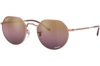 Okulary przeciwsłoneczne Ray-Ban Jack Chromance Collection RB3565 9202G9 Polarized Okrągłe Złote