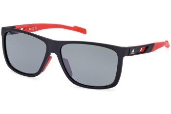 Okulary przeciwsłoneczne Adidas Sport SP0067 05D Polarized Prostokątne Czarne