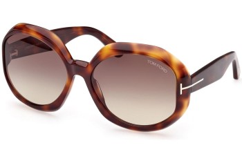 Ochelari de soare Tom Ford FT1011 52B Rotunzi Havana