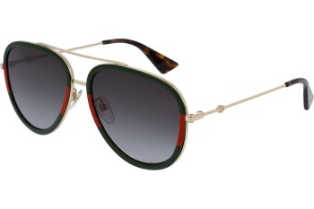 Okulary przeciwsłoneczne Gucci GG0062S 003 Pilotki (Aviator) Zielone Okulary przeciwsłoneczne Gucci GG0062S 003 Pilotki (Aviator) Zielone