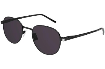 Ochelari de soare Saint Laurent SL555 001 Rotunzi Negri