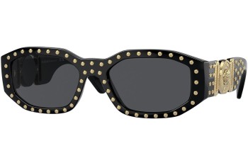 Okulary przeciwsłoneczne Versace Studded Medusa Biggie VE4361 539787 Owalne Czarne