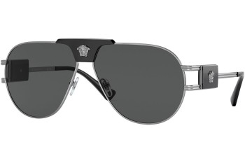 Okulary przeciwsłoneczne Versace Special Project Aviator VE2252 100187 Pilotki (Aviator) Srebrne