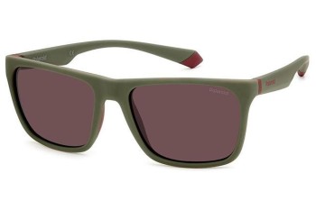 Okulary przeciwsłoneczne Polaroid PLD2141/S 0L9/KL Polarized Kwadratowe Zielone