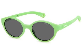 Okulary przeciwsłoneczne Polaroid Junior PLDK007/S 1ED/M9 Polarized Owalne Zielone