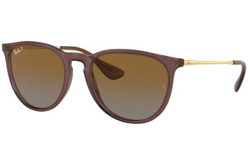 Слънчеви очила Ray-Ban Erika RB4171 6593T5 Polarized Заоблени Кафява