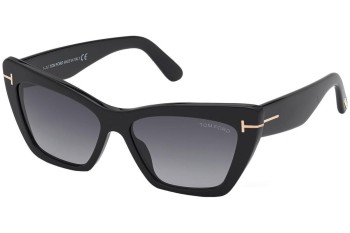 Solbriller Tom Ford Wyatt FT0871 01B Cat Eye Sort