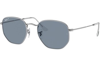 Слънчеви очила Ray-Ban Hexagonal RB3548N 003/02 Polarized Заоблени Сребърна