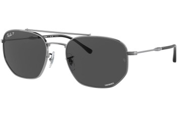 Okulary przeciwsłoneczne Ray-Ban RB3707 004/K8 Polarized Pilotki (Aviator) Srebrne