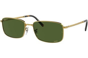 Sluneční brýle Ray-Ban RB3717 9196P1 Polarized Obdélníkové Zlaté