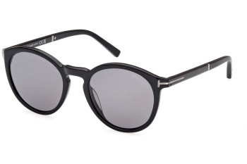 Aurinkolasit Tom Ford FT1021-N 01D Polarized Pyöreä Musta