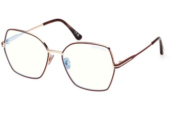 Okulary korekcyjne Tom Ford FT5876-B 028 Kocie oczy Złote