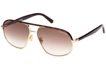 Okulary przeciwsłoneczne Tom Ford FT1019 30F Pilotki (Aviator) Havana