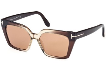 Okulary przeciwsłoneczne Tom Ford FT1030 47J Kocie oczy Brązowe