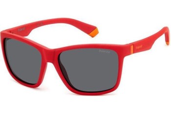 Слънчеви очила Polaroid Junior PLD8057/S 0Z3/M9 Polarized Квадратни Червена