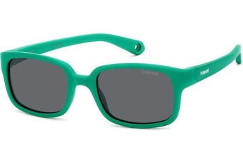 Слънчеви очила Polaroid Junior PLDK008/S DLD/M9 Polarized Правоъгълни Зелена