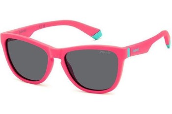 Solbriller Polaroid Junior PLD8056/S 8KJ/M9 Polarized Firkantet Pink