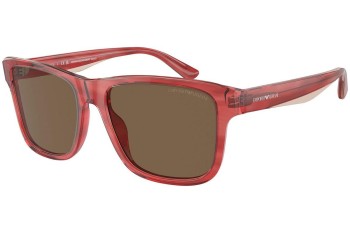 Okulary przeciwsłoneczne Emporio Armani EA4208 605373 Prostokątne Czerwone