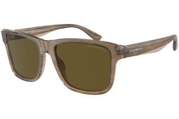 Okulary przeciwsłoneczne Emporio Armani EA4208 605573 Prostokątne Brązowe