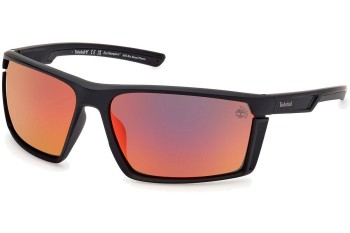 Okulary przeciwsłoneczne Timberland TB9333 02D Polarized Kwadratowe Czarne