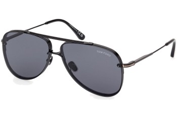 Okulary przeciwsłoneczne Tom Ford Leon FT1071 01A Pilotki (Aviator) Czarne